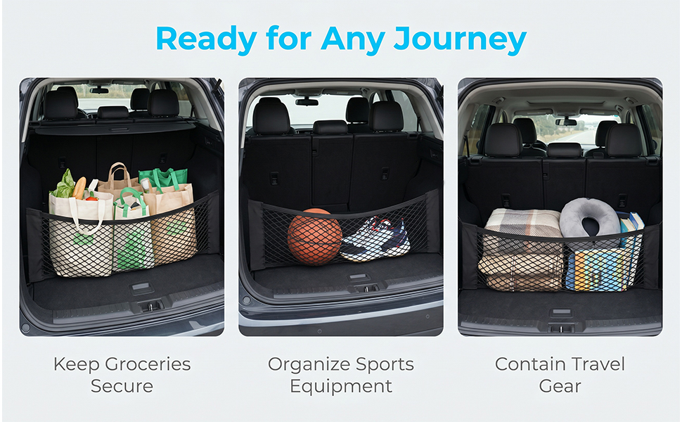 Mandark 2PCS Mesh Cargo Net for Car Trunk Storage