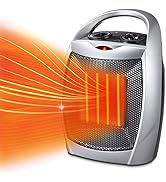 Kismile Small Electric Space Heater Ceramic Space Heater,Portable Heater Fan for Office with Adju...