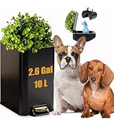 Yatmung Small Metal Trash Can with Lid - Dog Poop Trash Can Outside with Pedal - 10 Liters Pet Wa...