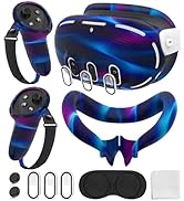 Silicone Cover Set Compatible with Oculus/Meta Quest 3, Touch Controller Grips Cover, VR Shell Co...