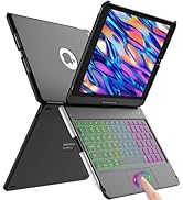 aMZCaSE for iPad 9th/8th/7th Generation case with Keyboard and Pen Holder,Colorful Backlight,360°...