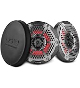 DS18 CF-6MD 6.5” Waterproof Marine &amp; Powersports Speakers – 2-Way Hybrid Design, 250W RMS, RGB LE...