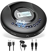 CD Player Portable ARAFUNA, Portable CD Player Bluetooth with FM Radio, 2000mAh Rechargeable CD P...