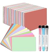 120 Pcs Dry Erase Index Cards Reusable Dry Erase Note Cards Flash Cards with 3 Colors Dry Erase M...