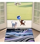 UEISODC Pet-Themed doormats, Crystal Velvet Surface with TPR Non-Slip Base, Rectangular, Stain-Re...