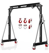 LDHTHOPI 3 Ton Gantry Crane, 6600LBS Adjustable Gantry Crane with 8.53-12.47ft Height, Shop Lift ...
