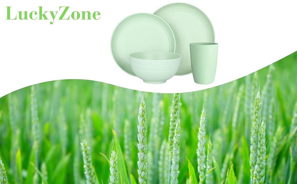 Unbreakable Wheat Straw Plates Lightweight Reusable Plate Sets