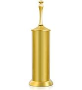 Brass Toilet Brush and Holder,Extra Long Handled Gold Toilet Brush for Bathroom,Stainless Steel H...