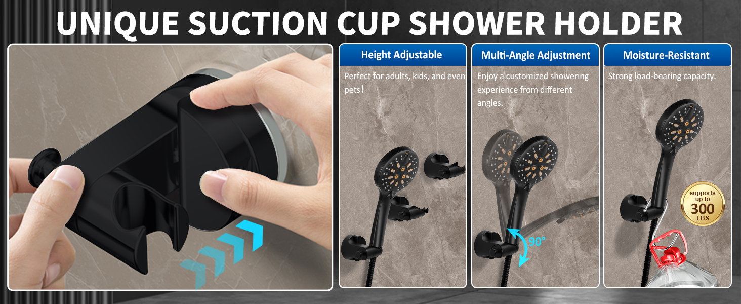 UNIQUE SUCTION CUP SHOWER HOLDER