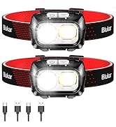 Blukar LED Headlamp Rechargeable,2000L Super Bright Headlight with Motion Sensor -Dimmable Bright...