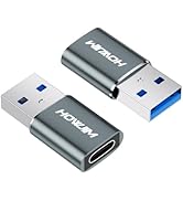 USB to USB C Adapter 2 Pack,HOWJIM USB C Female to USB 3.0 Male OTG Adapter,QC3.0 Fast Charging 5...