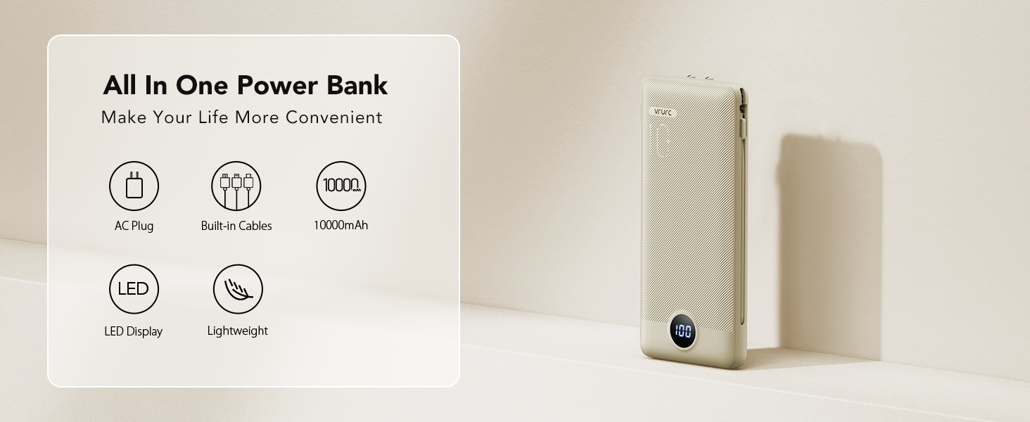 power bank for travel with wire