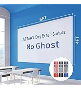 Dry Erase Whiteboard Paper, Large White Board Stickers for Wall, 6x4ft Dry Erase Paper Roll with ...