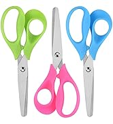 Left Handed Scissors Kids,5" Left Handed Kids Scissors,Stainless Steel Blade Comfort-Grip Handles...