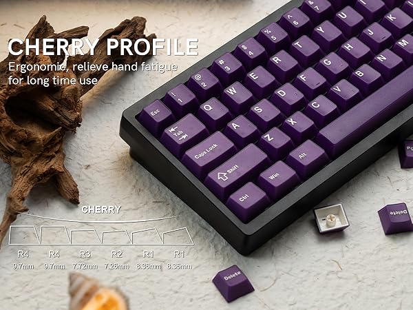Purple Jade keycaps,Double Shot PBT keycaps Jelly Set,Ceramic Custom Keycap Translucent