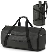 KINGSLONG 45L Duffel Bag for Men Women Large Travel Duffel Bag Convertible Backpack with Shoe Com...
