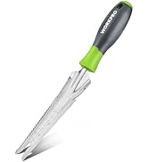 WORKPRO Hand Weeder Puller, 5-in-1 Stainless Steel Garden Trowel with Soft Handle, Gardening Weed...