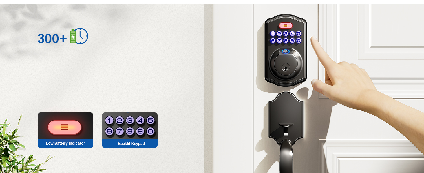 keyless entry door lock with handle