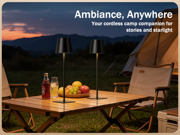 black rechargeable table lamp