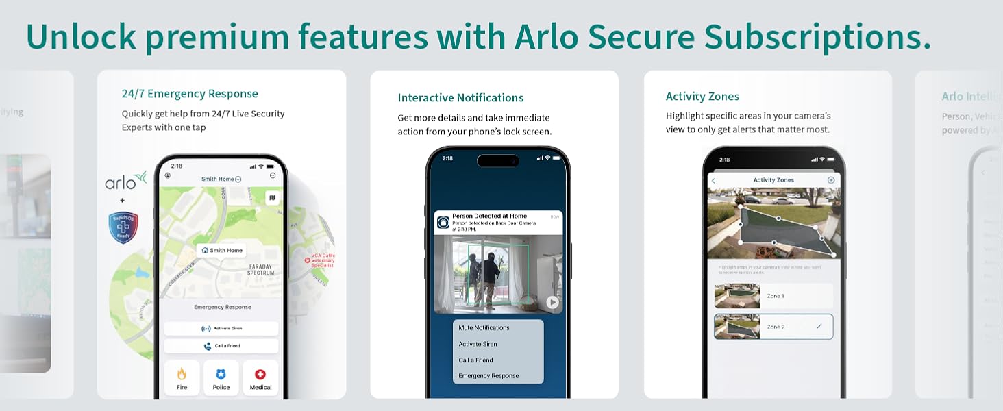 unlock premium features with arlo secure subscriptions