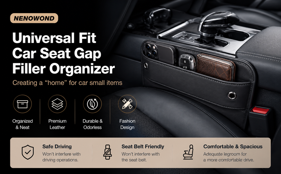 Car Seat Gap Filler Organizer