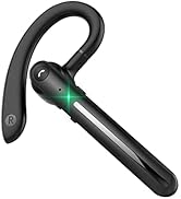 IHAO Single Ear Wireless Bluetooth Earphone Noise Cancelling Stereo Dual HD Mic Headphone Earpiec...