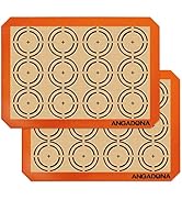 Silicone Baking Mat Sheets Set, Easy Clean &amp;Non-Stick Food Grade Reusable Baking Mat, 2 Half Shee...