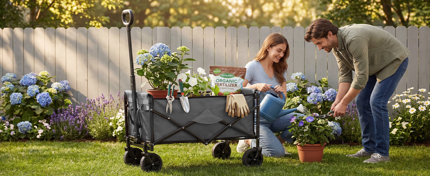 Collapsible Wagon in Garden