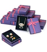 Craftdady 12Pcs Rectangle Paper Jewelry Set Storage Boxes with Bowknot Purple Cardboard Jewelry B...
