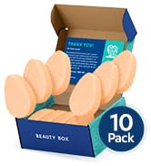 HartFelt [10 Pack] Gentle Exfoliating Facial Sponge for Face - Daily Cleansing Face Scrubber - Bu...