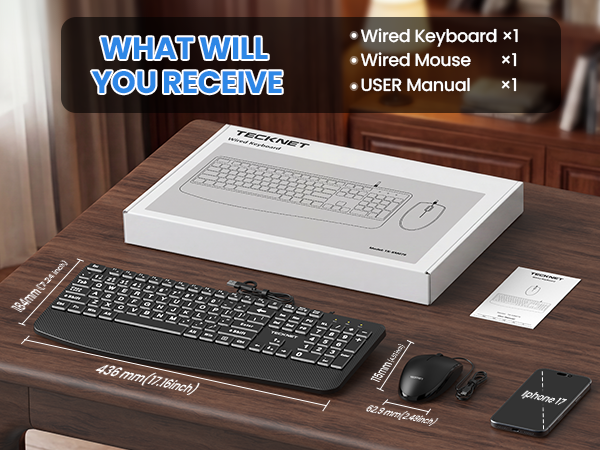 Wired Keyboard and Mouse Combo