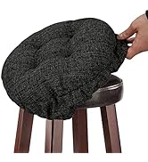 SINOSSO Natural Linen Bar Stool Cushion Dia.14, Fashion Interweaving Design Anti-Skid Silicone Ro...