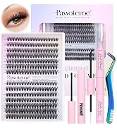 Pawotence Lash Extension Kit DIY 280pcs Individual Lash Clusters Kit 30D 40D Curly Cluster Eyelas...