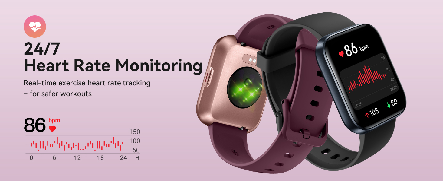 smart watch for women, heart rate monitor watch