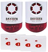 Daytech Strobe Siren Panic Alarm Button Siren Alarm with Light for Home Caring Loud Outdoor SOS A...