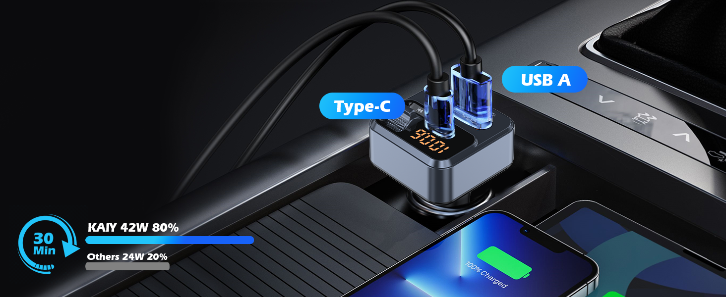 bluetooth car adapter fast charger