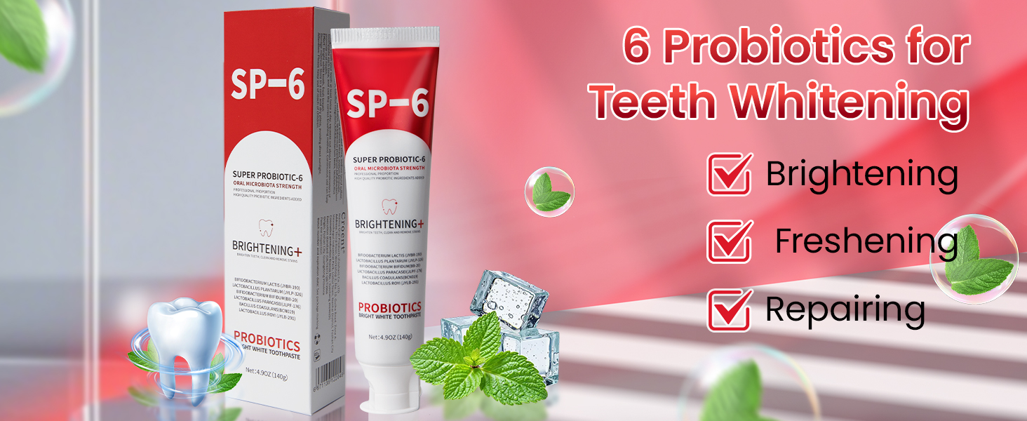 SP-6 Probiotic Brightening Toothpaste sp6 probiotic toothpaste whitening sp-6 probiotics whitening