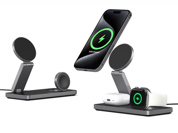 foldable 3 in 1 magnetic wireless charging station