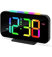 Digital Alarm Clocks for Bedrooms, Large Display Dual Alarm 12/24Hr and Snooze Simple Loud Digita...