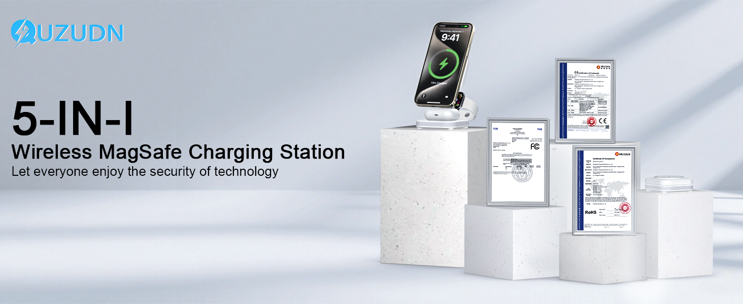 5-IN-1 Wireless Charging Station Let everyone enjoy the security of technology