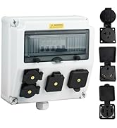 JINDOUZI RV Power Outlet Box, RV Power Outlet Panel with Breaker, with NEMA 14-50R?NEMA TT-30R?NE...