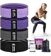 Resistance Bands for Working Out with Workout Bands Guide. 4 Booty Bands for Women Men Fabric Ela...