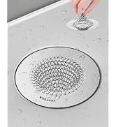 Kitchen Sink Drain Strainer, Flippable Mesh Sink Strainer, Wokdada 304 Stainless Steel Sink Scree...