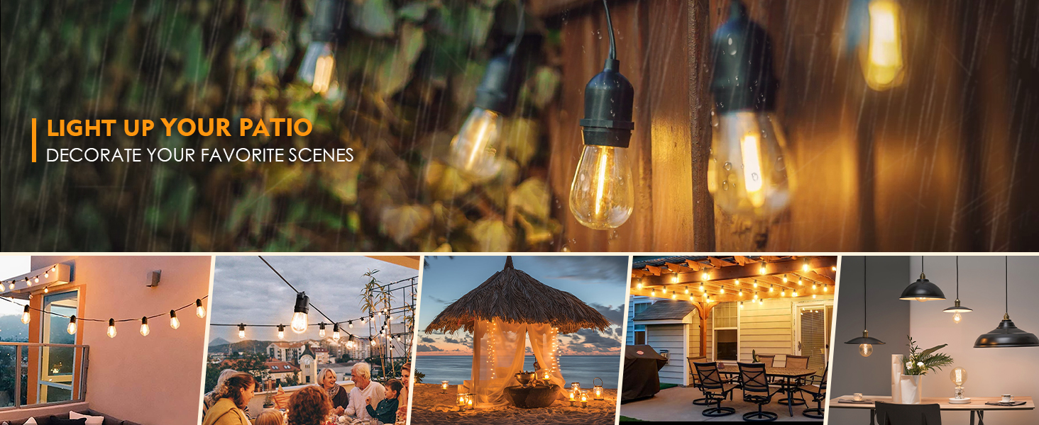 replacement bulbs for patio string lights outdoor waterproof