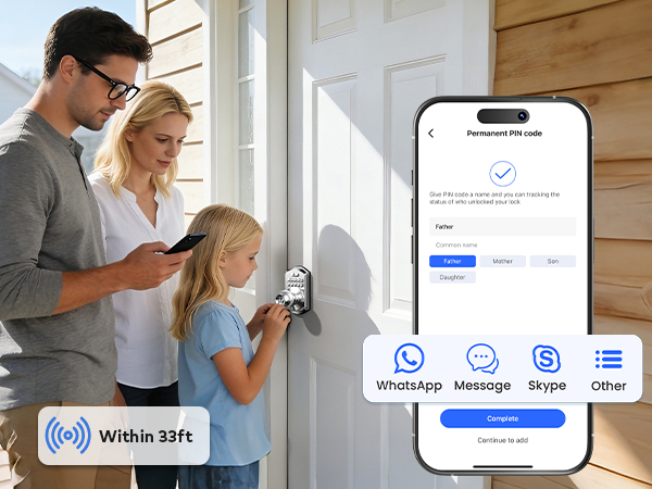 Permanent code give family continuous access with a secure, key-free code for daily convenience