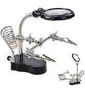 3.5X12X Helping Hands Soldering Station with LED Light &amp; Alligator Clips - Magnifier Stand for We...