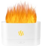 Flame Diffuser Humidifier-Auto Off 180ml Essential Oil Diffuser-2 Modes Brightness Aroma Humidifi...