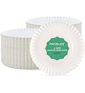 FOCUSLINE 6 Inch Paper Plates, White Paper Plates Uncoated, Everyday Disposable Dessert Plates 6"...