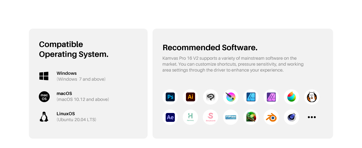 Kamvas Pro16 V2 Compatible Operating System