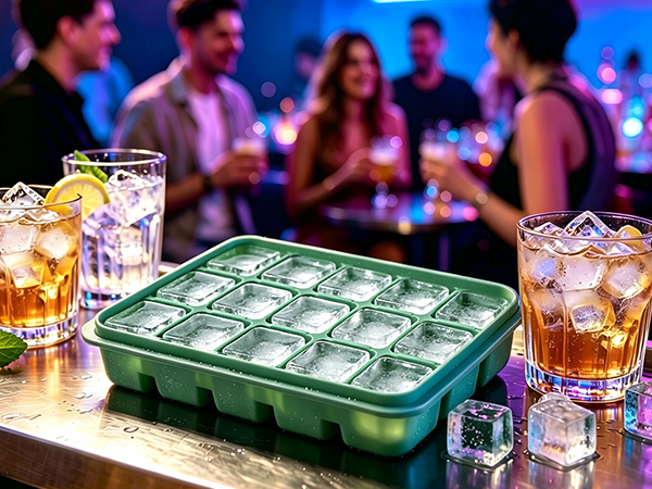 Ice Cube Trays Set of 2, 15-Cube Silicone Molds with Removable Lids